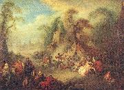 Pater, Jean-Baptiste A Country Festival with Soldiers Rejoicing Spain oil painting reproduction